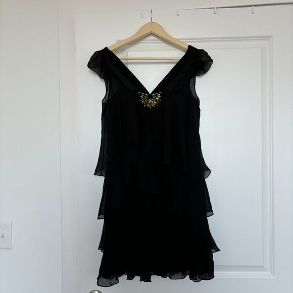 REBECCA TAYLOR BEADED SILK DRESS SZ - Picture 5 of 6